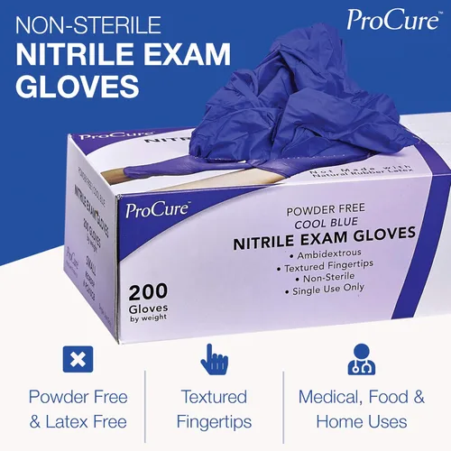 Vista 6 de Guantes desechables de nitrilo, sin látex, sin polvo, guantes de examen médico