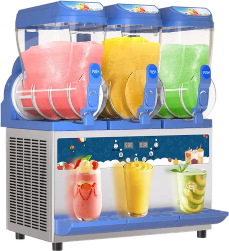 Vista 9 de Máquina comercial de granizado - 1000 W 30L Tanques Slush Maker Machine 304 Acero inoxidable Comercial Margarita Máquinas Enfriamiento eficiente