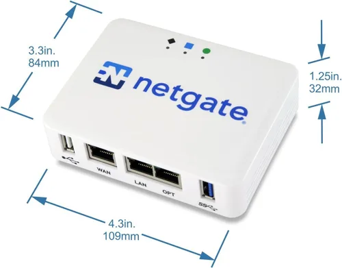 Vista 2 de Netgate 1100 pfSense+ Puerta de Enlace de Seguridad VPN, Router, Cortafuegos Soporte TAC Lite de por Vida 3 Puertos 1 GbE Proteja Su Red