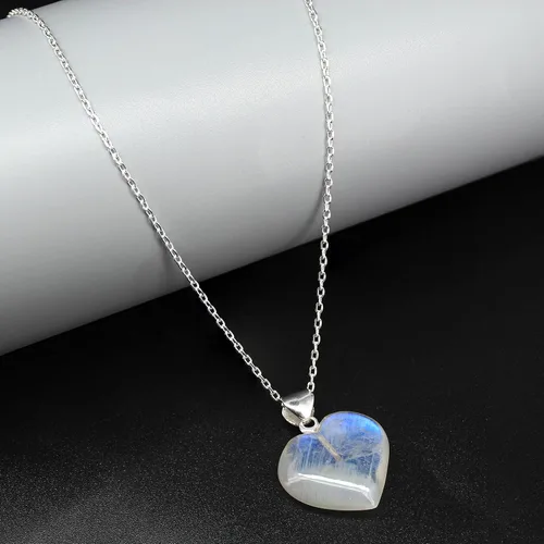 Vista 5 de Collar con colgante de corazón GemInspire para mujer, collar de gemas, colgante en forma de corazón, collar de cristal de corazón, cristal curativo