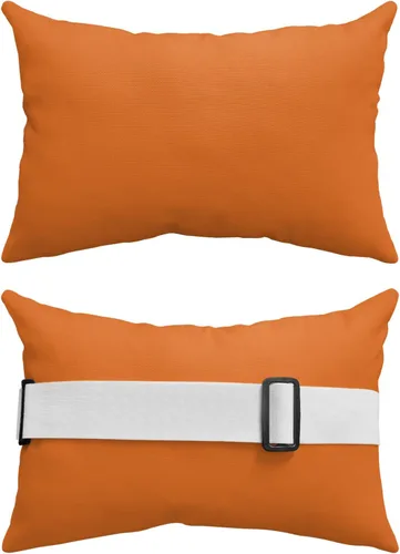 Fundas de almohada naranja puro para exteriores, playa, piscina, tumbona, tumbona, con inserto y rayas elásticas, fundas de almohada lumbares para