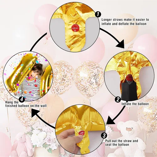 Vista 6 de Smlpuame - Globos grandes de 40 pulgadas de números del 0 al 9, globos numéricos para decoración de fiesta de cumpleaños, globos de helio