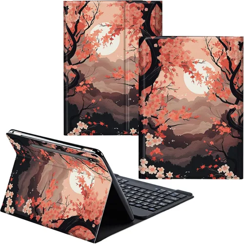 Vista 89 de Funda para Samsung Galaxy Tab S6 Lite 2022/2020 Teclado Inalámbrico Desmontable y Cubierta De Soporte De Cuero PU Funda Protectora Para Samsung