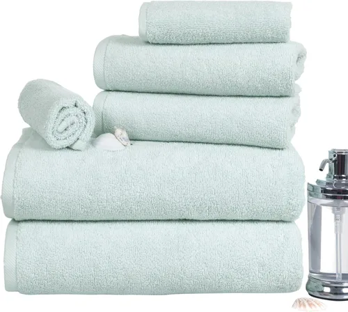 Vista 5 de Bedford Home 100% Algodón Zero Twist Juego De 6 Piezas - Chocolate