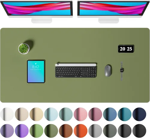 Vista 59 de Aothia - Protector de escritorio de cuero sintético grande, base antideslizante para mouse y superficie para escribir, impermeable, fácil de Agua