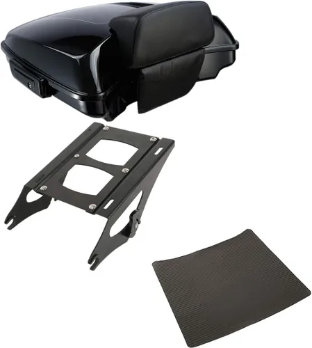 Vista 28 de TCMT - Caja de maletero para motocicletas Black Latch Razor con almohadilla de respaldo para Harley Touring 2014-2025 CVO Road King Road Glide