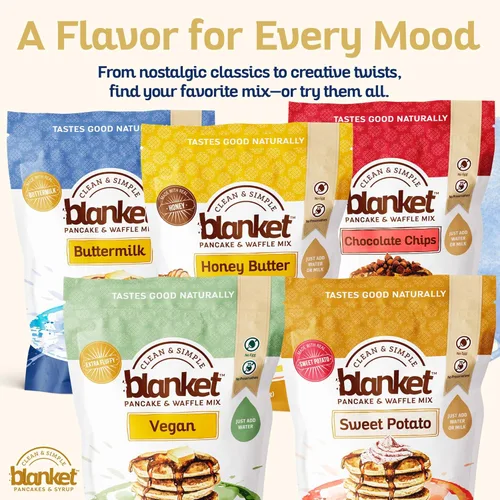 Vista 5 de Blanket Pancakes and Waffle Mix – Sabor a Suero de Leche – Solo Agrega Agua, Sin Conservantes – Base de Desayuno Limpio con Sabor Casero – Sin