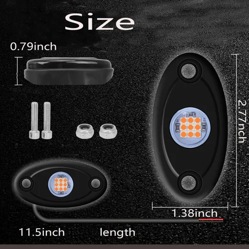 Vista 4 de 12 cápsulas de luces LED moradas de neón para auto, camión, ATV, SUV, luz trasera para vehículos