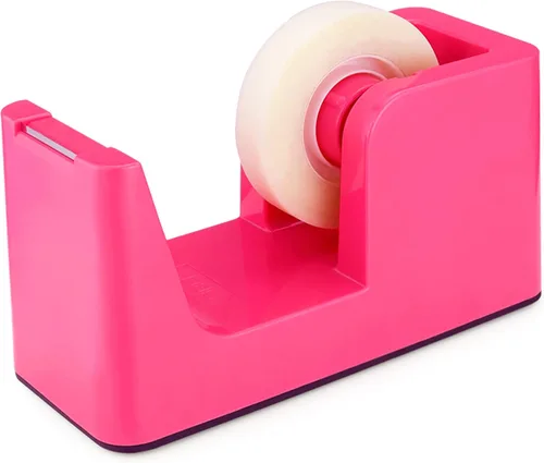 Vista 9 de ABEL SimpleWork Dispensador de cinta de escritorio, negro, núcleo de 1 pulgada, base con peso antideslizante, cortador de cinta para oficina, hogar