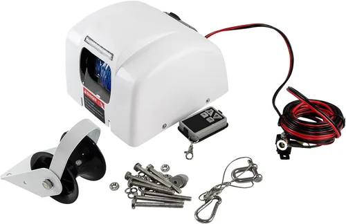 Cabrestante de anclaje eléctrico de 45 libras con control remoto inalámbrico, cabrestante de anclaje eléctrico de barco de 12 V con control remoto