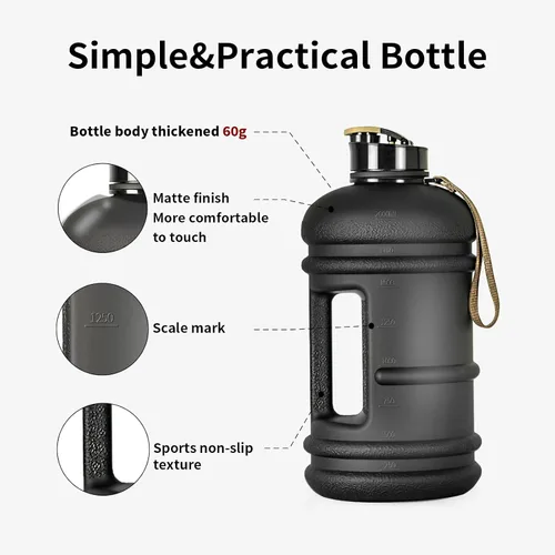 Vista 4 de TOOFEEL Botellas de agua de 2 litros – Botella de agua de medio galón sin BPA – Ideal para gimnasio, jarra de agua grande, botella deportiva