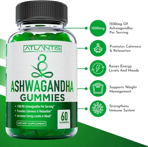 Vista 3 de Gomitas de alivio del síndrome premenstrual de equilibrio hormonal + gomitas Ashwagandha