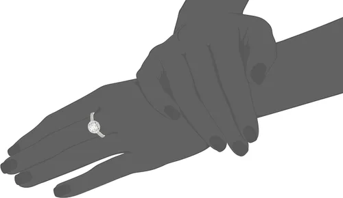 Vista 3 de Tienda Collection Platinum or Gold Plated Sterling Silver Round Halo Ring Made with Infinite Elements Zirconia