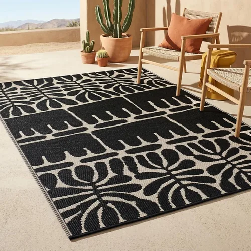 Vista 26 de Fab Habitat - Alfombra de exteriores, impermeable, resistente a la decoloración, sin arrugas, plástico reciclado de primera calidad, estilo kilim