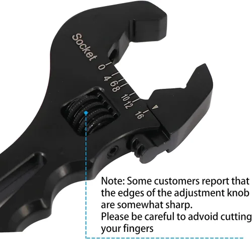 Vista 5 de Dokili 3AN-16AN - Llave de montaje ajustable, ligera, de aluminio, color negro, para un extremo de adaptadores de montaje de manguera