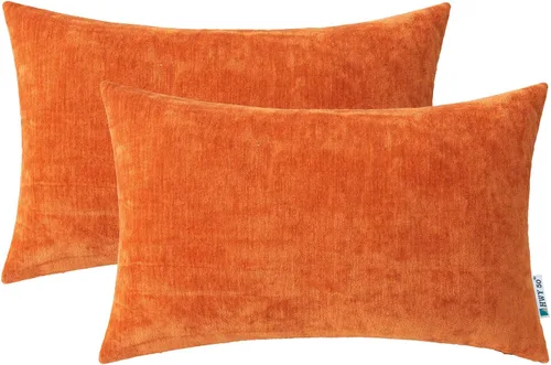 Vista 17 de HWY 50 Fundas de Almohadas Decorativas para Sofá 16 x 16 Pulgadas Juego de 2 Felpilla Suave Negro Sólido Fundas de Cojines para Sofá, Sala de Estar