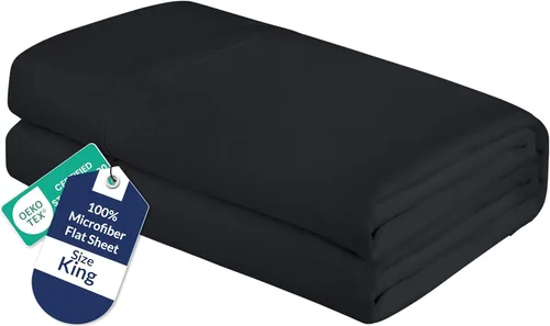 Vista 77 de Royale Linens Sábana Plana Individual – Sábanas Planas de Microfibra Cepillada Ultra Suave 1800 Solamente – Sin Arrugas y Resistentes a las Manchas