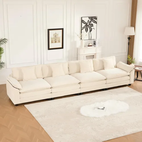 Vista 95 de Sofá modular modular de felpilla beige de 78 pulgadas para sala de estar, sofá modular de felpilla beige para sala de estar, sofás para sala