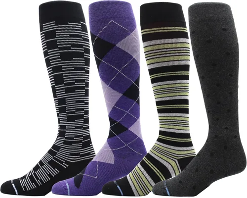 Vista 12 de Dr. Motion 4 pares de calcetines de compresión para hombre, terapéuticos, graduados, de compresión, ideales para todos los días