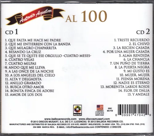Vista 2 de Antonio Aguilar Al 100 2CD Con Banda