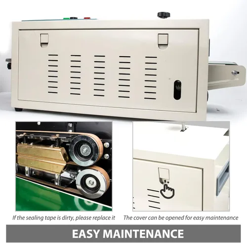 Vista 3 de Máquina de sellado continuo FR-900 Máquina selladora de sellado de banda de plástico continua horizontal automática Codificación de sellos