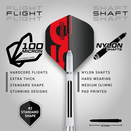 Vista 3 de RED DRAGON Darts - Axis 24 Gram Blue Tungsten Darts Set with Flights, Shafts (Stems) and Wallet