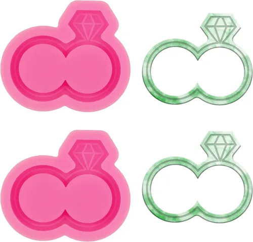 Vista 14 de 2 moldes de silicona de resina de corazón de 20 cavidades mini corazones de resina epoxi molde de fundición para joyería y colgantes, bricolaje
