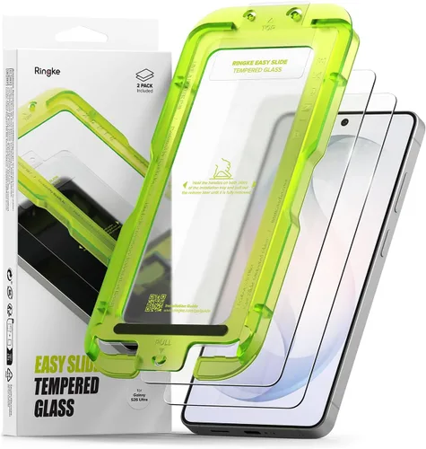 Vista 11 de Ringke Vidrio templado Easy Slide [súper fácil de instalar] compatible con Samsung Galaxy S24 FE, protector de pantalla, compatible con fundas