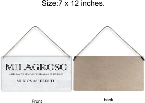 Vista 2 de Versículo bíblico para decoración de pared para el hogar, diseño de Milagroso Abres Camino de las Escrituras de madera, letrero cristiano