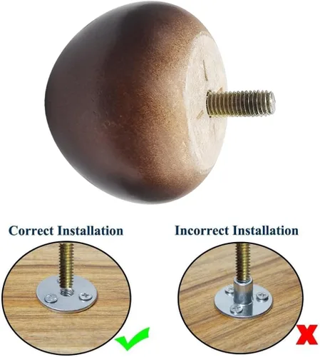 Vista 5 de Patas de sofá de madera de 2 pulgadas para muebles de madera maciza, patas de repuesto de nogal, patas de gabinete, escritorio, sofá/estantería