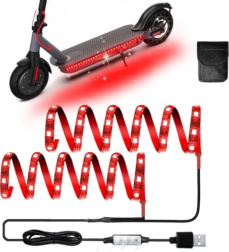 Vista 9 de Keiurot Led Lights for Scooter Night Riding Electric Scooter LED Strip Light Led Light Strips 5V Flashing Mode for Outdoor