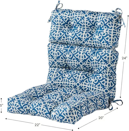 Vista 104 de Greendale Home Fashions Aloha - Cojín para silla de respaldo alto para exteriores de 44 x 22 pulgadas