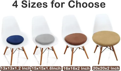 Vista 4 de Sigmat Cojín de asiento de espuma viscoelástica antideslizante suave cojín redondo para silla de 13 pulgadas, color camello