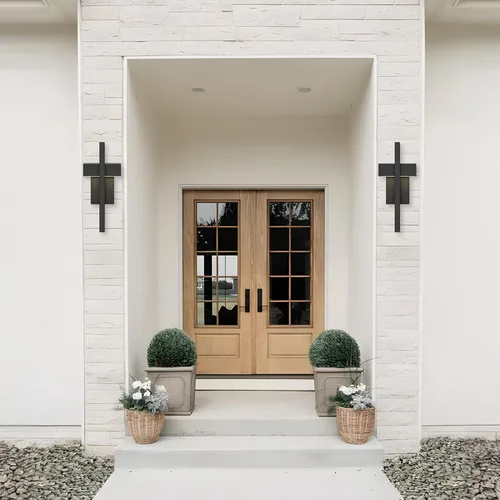 Vista 9 de LamQee Modernas luces de pared para exteriores de 3000 K, apliques de pared LED integrados para exteriores, accesorios de iluminación exterior