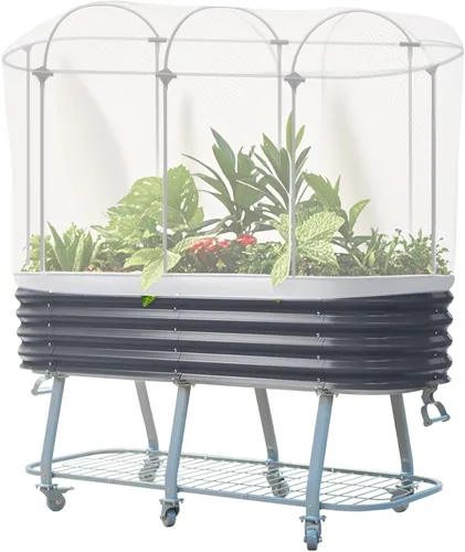 Vista 10 de Vego garden Sistema de cubierta para cama de jardín de 3.5 x 6.5 pies (9 en 1) (cama de jardín no incluida)