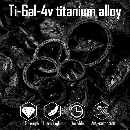 Vista 6 de KeyUnity Titanium Flat Key Rings, 332517.5mm Side Pushing Split Ring for Key Carabiner Flashlight Knife Dog ID Collar Tag