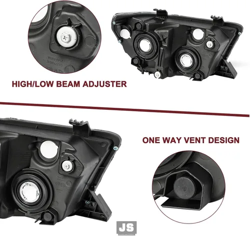 Vista 8 de JSBOYAT Conjunto de faros delanteros para Toyota Tundra 2007 2008 2009 2010 2011 2012 2013 / Reflector ámbar Sequoia 2008-2017 con lente ahumado