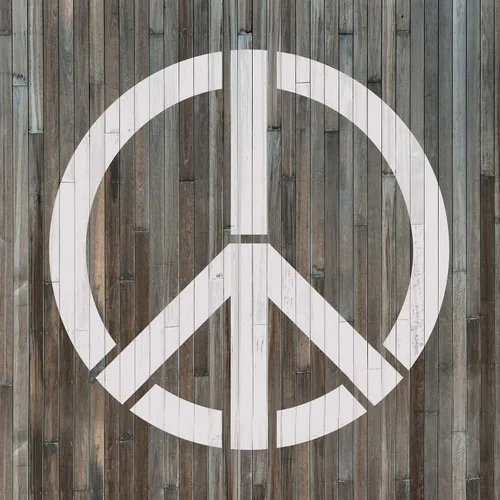 Vista 4 de Plantilla hippie - Impresión de signo de paz, signos de paz