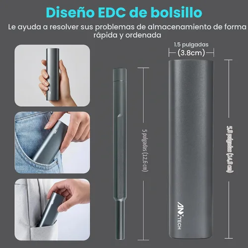 Vista 4 de Kit de destornilladores de precisión 46 en 1 con puntas magnéticas y estuche de metal, kit de herramientas de reparación compacto para teléfono