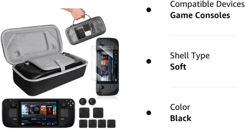 Vista 8 de Benazcap - Funda de transporte compatible con cubierta de vapor, kit de accesorios con funda rígida de viaje, protector de pantalla, protector
