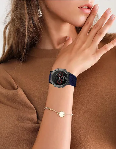 Vista 6 de Olytop Fenix 7/Fenix 6/Fenix 5/epix 2 - Correa elástica de repuesto de nailon elástico de 0.866 pulgadas de ajuste rápido y fácil para Garmin