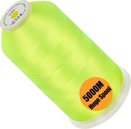 Vista 150 de New brothread - Bobina única de 5000 m de hilo de poliéster para máquina de bordar de 40WT para máquinas comerciales y domésticas - Verde opalino