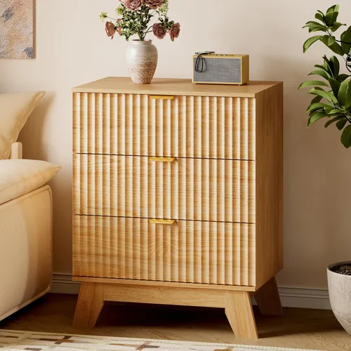 Vista 54 de BORNOON Cómoda acanalada de 7 cajones, cómoda bohemia moderna de 47.2 pulgadas de ancho, soporte de madera para dormitorio, sala de estar, armario