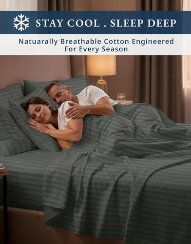 Vista 88 de LANE LINEN - Sábanas individual 100% algodón egipcio suave, cómodo y grueso de calidad de hotel, costuras reforzadas totalmente elásticas, sin