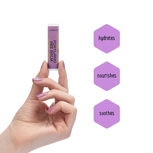 Vista 3 de Portland Bee Balm All Natural - Bálsamo labial hecho a mano con cera de abeja, lavanda, 3