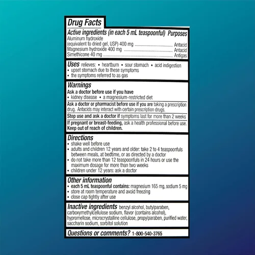 Vista 3 de Quality Choice Suspensión oral antigas antiácido de máxima resistencia, sabor original, 12 onzas