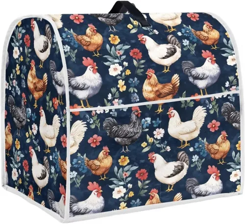 Vista 39 de Birds Flower Pattern Kitchen Aid Mixer Cover, Food Processor Cover with Top Handle and Storage Pocket, Dust Cover for Kitchen Stand Mixer or Coffee