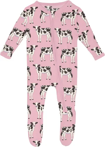 Vista 35 de KicKee Baby & Toddler - Pijama de viscosa ultrasuave de bambú con patas abatibles y puños