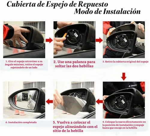 Vista 7 de Tapas de espejo de fibra de carbono real para VW Golf 6 MK6 GTI R20 2009