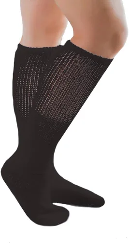 Vista 13 de Comfort Finds Diabetic SwellSox - Calcetines de algodón transpirables - Calcetines cómodos de ajuste holgado - Diseño superior no vinculante - azul